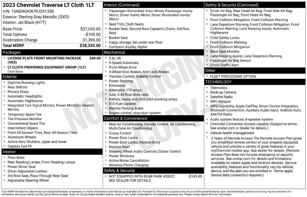 2023 Chevrolet Traverse LT Cloth