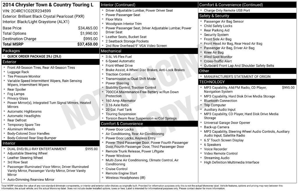 2014 Chrysler Town & Country Touring-L
