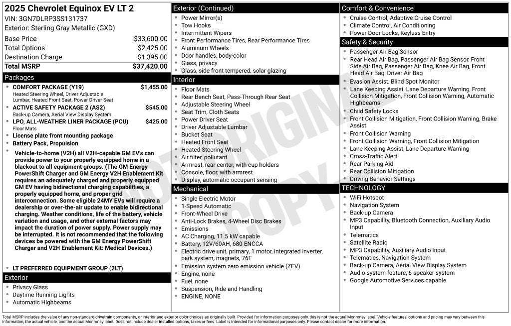 2025 Chevrolet Equinox EV LT