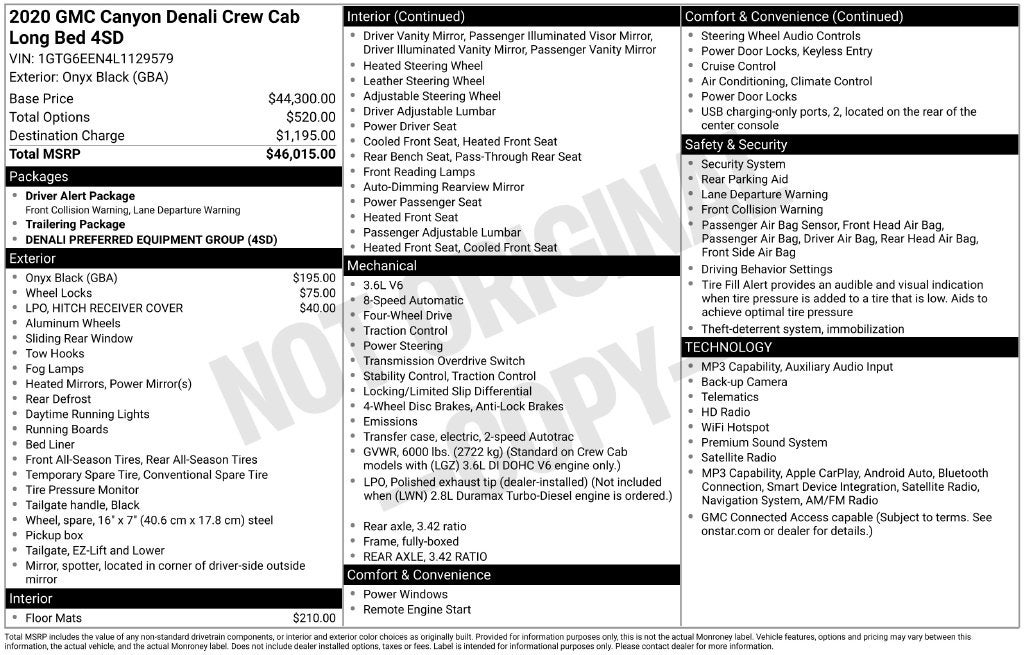 2020 GMC Canyon Denali