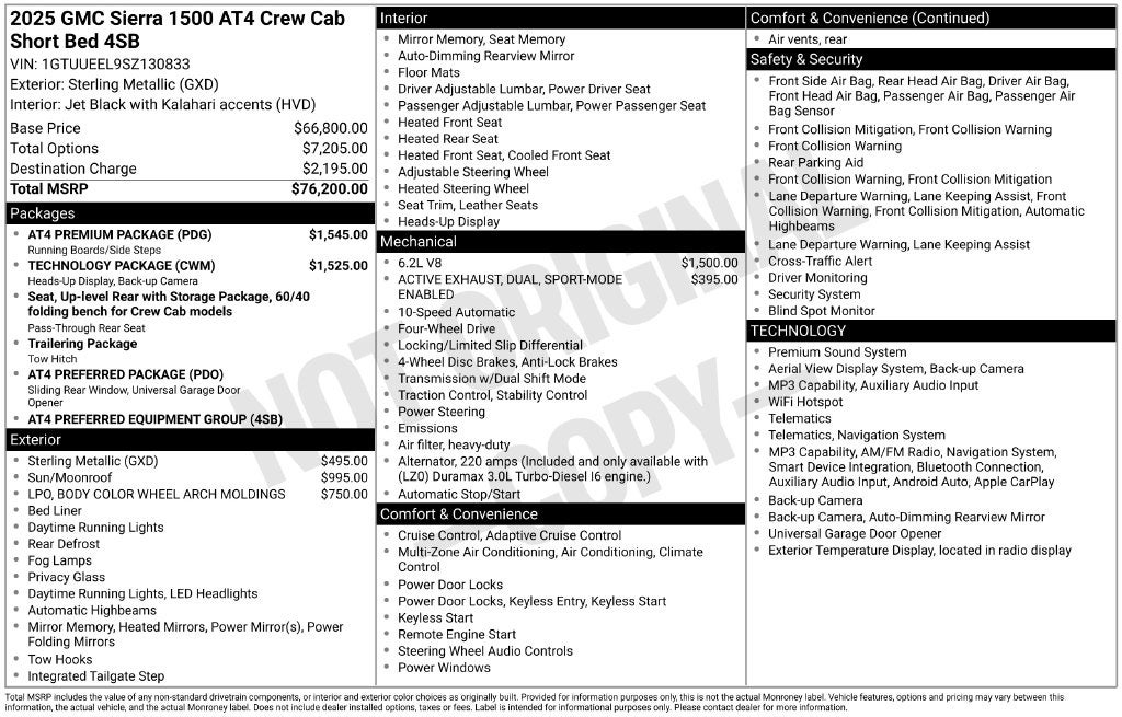 2025 GMC Sierra 1500 AT4