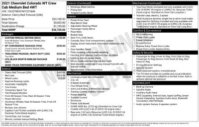 2021 Chevrolet Colorado Work Truck