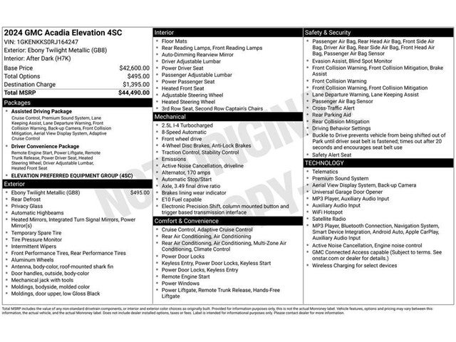 2024 GMC Acadia Elevation
