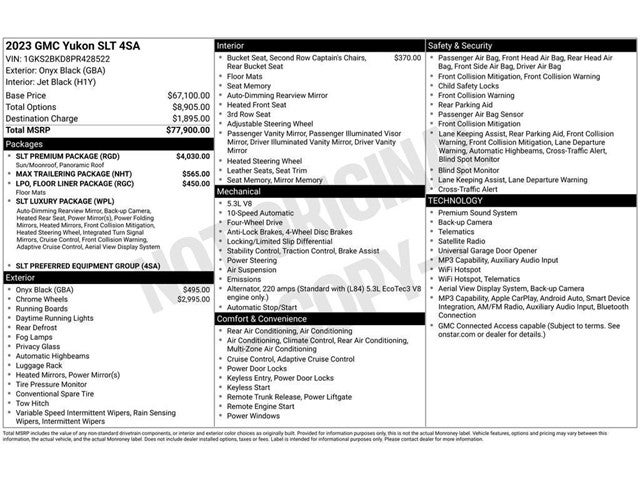 2023 GMC Yukon SLT