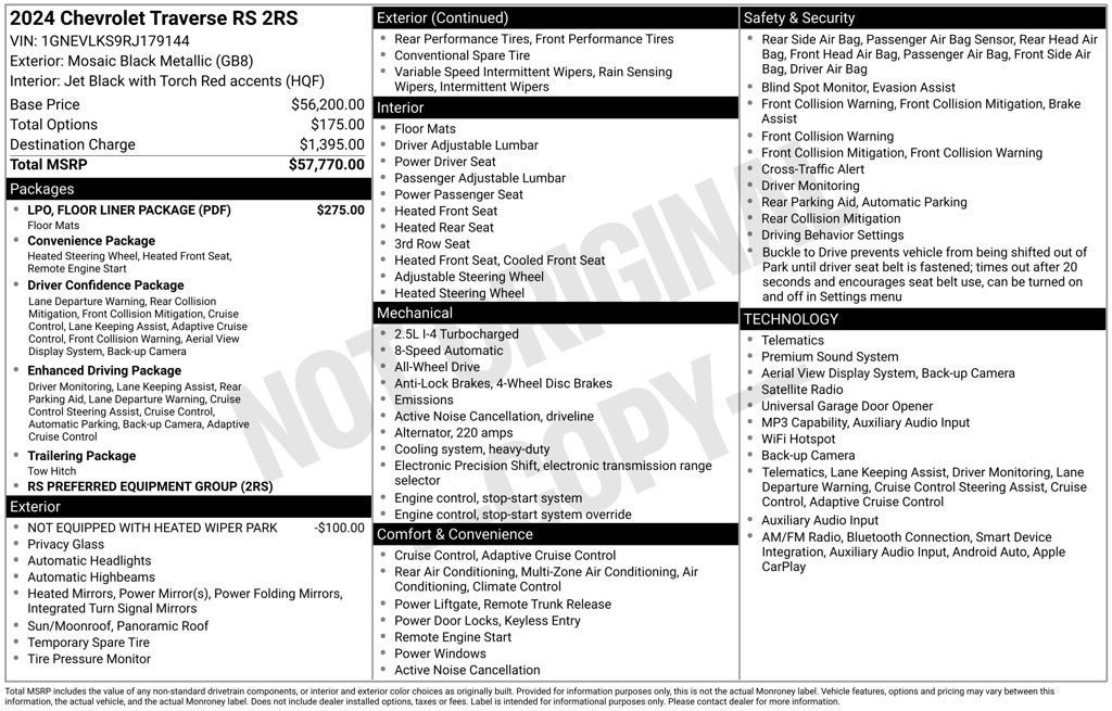 2024 Chevrolet Traverse RS
