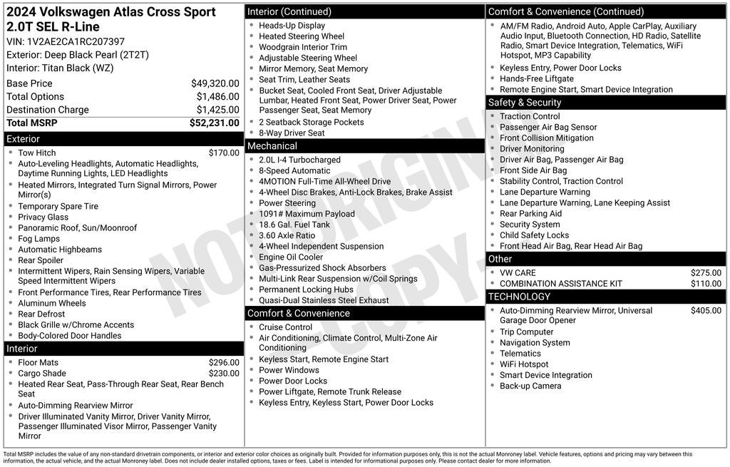 2024 Volkswagen Atlas Cross Sport 2.0T SEL R-Line