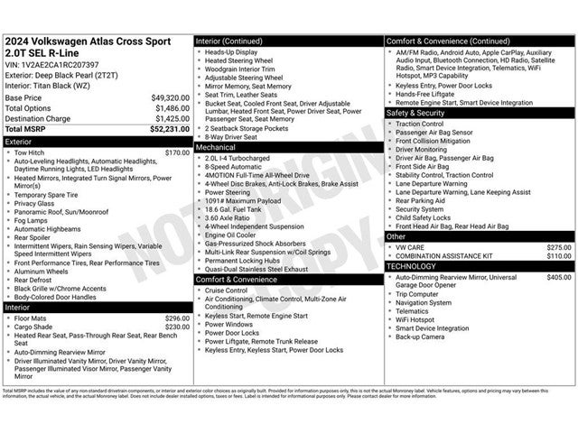 2024 Volkswagen Atlas Cross Sport 2.0T SEL R-Line