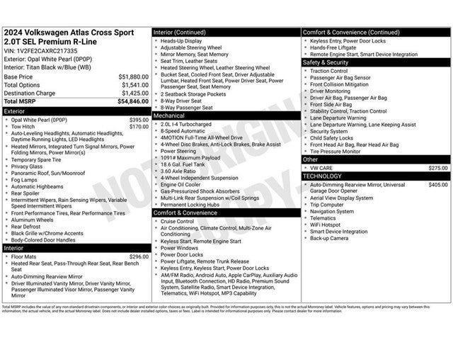 2024 Volkswagen Atlas Cross Sport 2.0T SEL Premium R-Line
