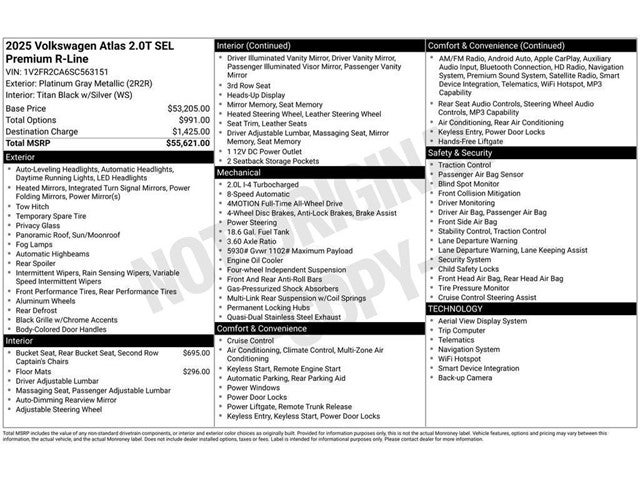 2025 Volkswagen Atlas 2.0T SEL Premium R-Line