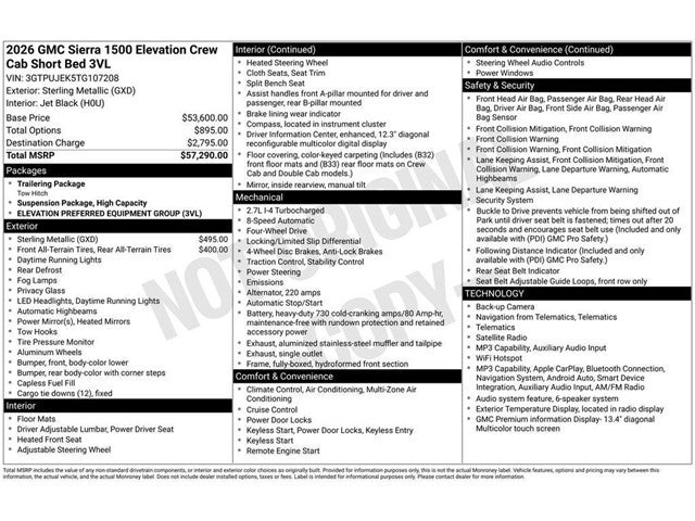 2026 GMC Sierra 1500 Elevation