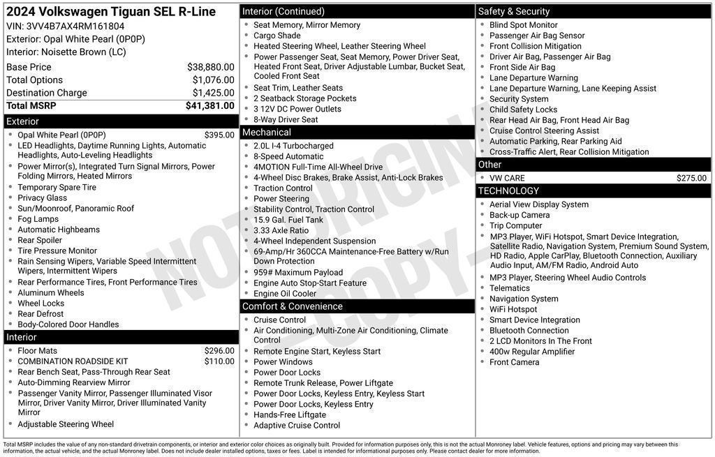 2024 Volkswagen Tiguan 2.0T SEL R-Line