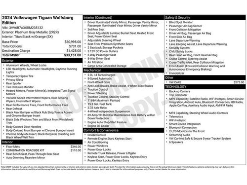 2024 Volkswagen Tiguan 2.0T Wolfsburg Edition