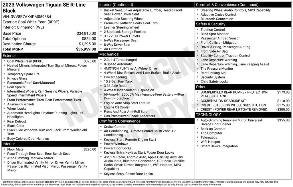 2023 Volkswagen Tiguan 2.0T SE R-Line Black