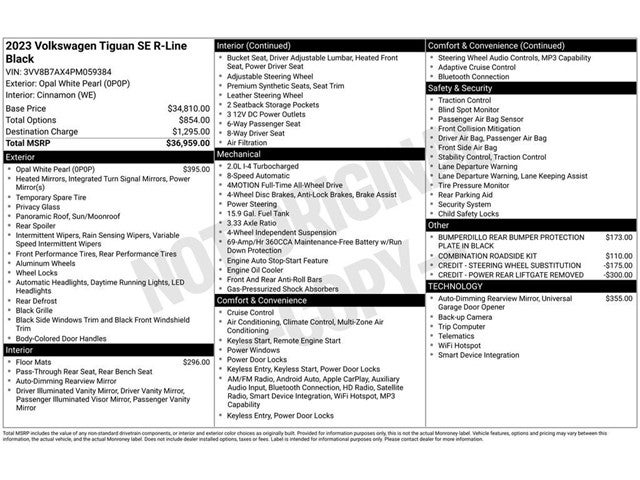 2023 Volkswagen Tiguan SE R-Line Black