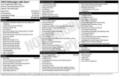 2026 Volkswagen Jetta 1.5T Sport