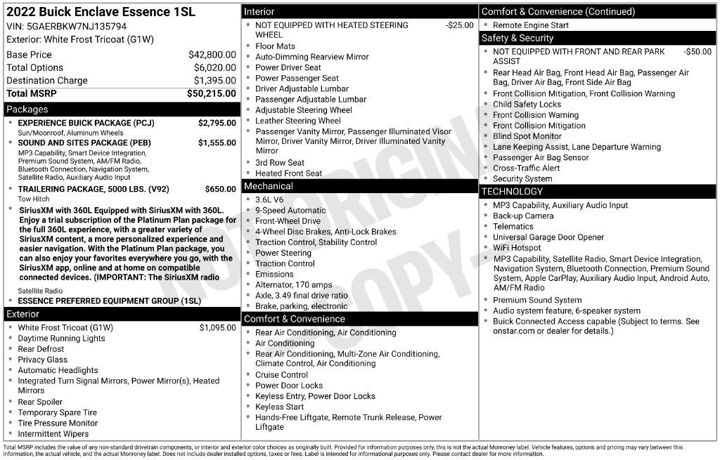 2022 Buick Enclave Essence
