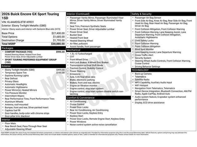 2026 Buick Encore GX Sport Touring