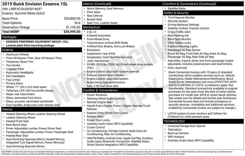 2019 Buick Envision Essence