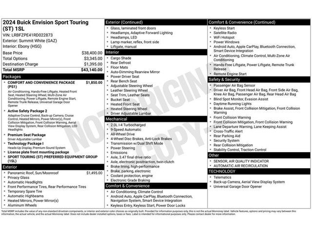 2024 Buick Envision Sport Touring