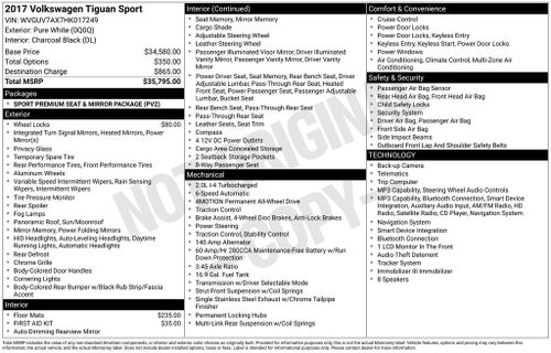 2017 Volkswagen Tiguan Sport 4Motion
